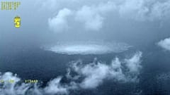 Das Gasleck in der Ostsee aus der Nord Stream, aufgenommen von einem Flugzeug der schwedischen Küstenwache, 27. September 2022