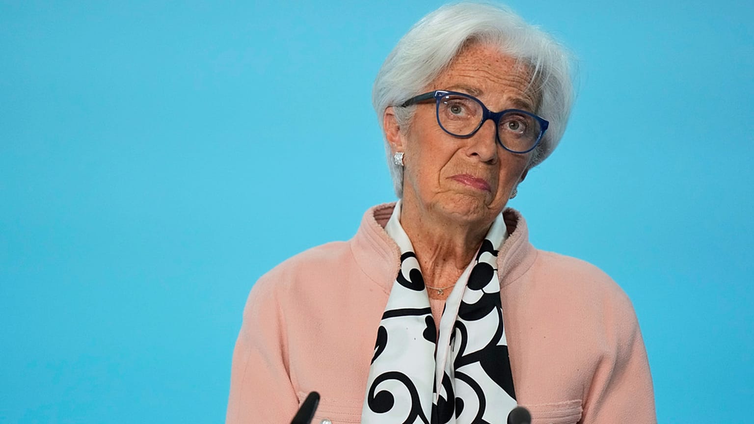 President of ECB, Christine Lagarde, addresses the media during a press conference after the governing council meeting in Frankfurt, Germany, 17 April 2025.