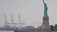 The Statue of Liberty is seen near Port Liberty Terminals in New York. (AP Photo/Frank Franklin II)