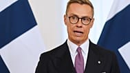 Prezydent Finlandii Alexander Stubb podczas  konferencji prasowej z prezydentem Łotwy Edgarsem Rinkevicsem w Rydze na Łotwie, wtorek, 16 września 2025 r.