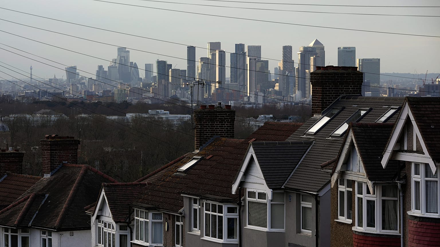 A general view of the skyline of commercial buildings in London. March 2025. 