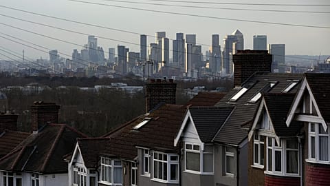A general view of the skyline of commercial buildings in London. March 2025. 