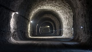 Photo shows the tunnel entrance to the Trentino DataMine data centre