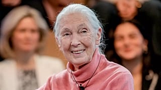 English primatologist and anthropologist Jane Goodall speaks in Davos, 19 January, 2024