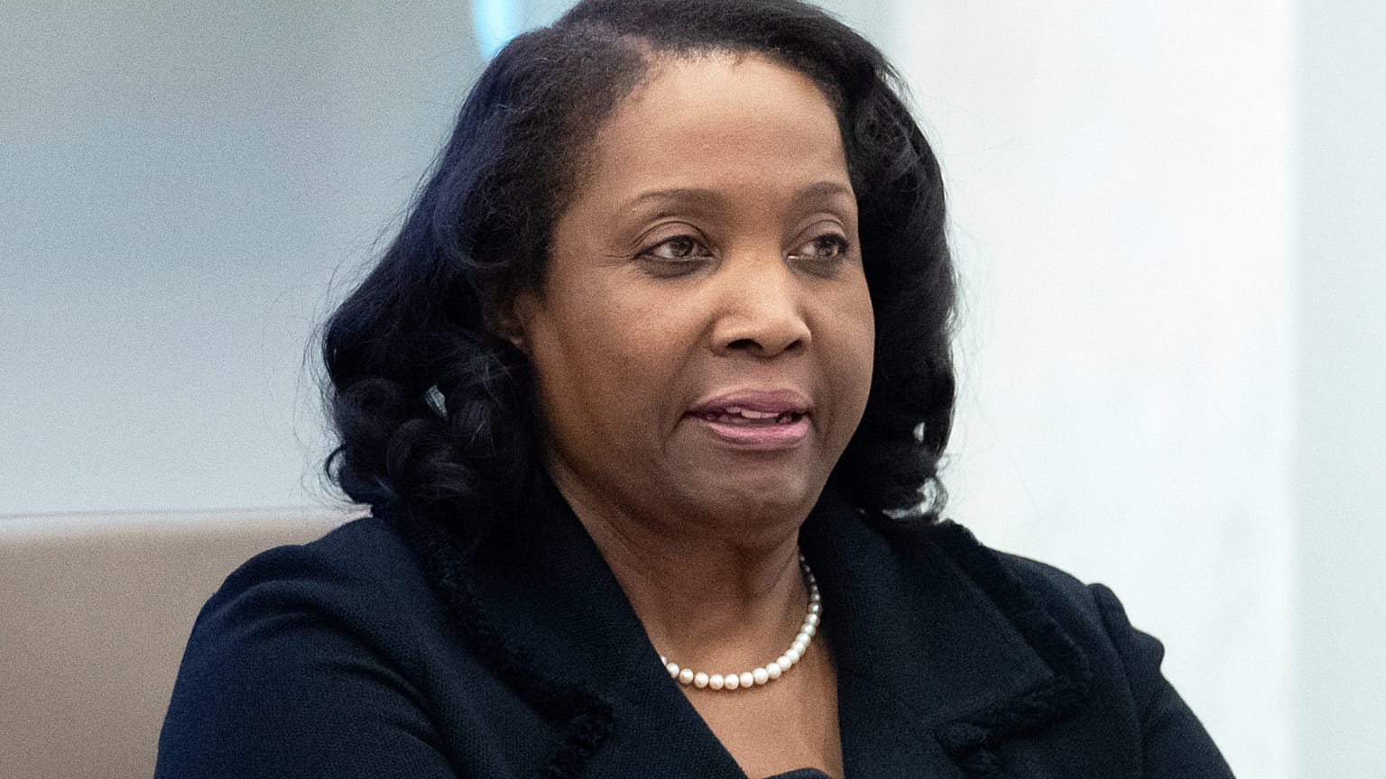 FILE. Federal Reserve Board of Governors member Lisa Cook during an open meeting of the Board of Governors. 25 June, 2025. Washington.