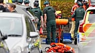 Services d'urgence sur les lieux d'une agression à l'arme blanche à la synagogue Heaton Park Hebrew Congregation, à Crumpsall, Manchester, Angleterre, le 2 octobre 2025.