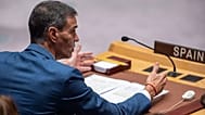 Pedro Sánchez interviene durante una reunión del Consejo de Seguridad de Naciones Unidas, el martes 23 de septiembre de 2025