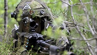 A Finnish soldier attends a field training exercise in Porvoo, 31 May, 2023