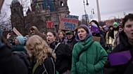 People show posters and shout slogans as they attend a demonstration for the legalisation of abortion in Berlin, Germany.