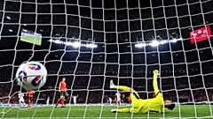 Varga Barnabás második gólja a Magyarország - Portugália (2-3) labdarúgó világbajnoki selejtező mérkőzésen a Puskás Arénában 2025. szeptember 9-én