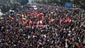 Demonstrators gather for a pro-Palestinians protest in Bologna, 3 October, 2025