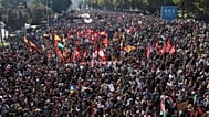 Demonstrators gather for a pro-Palestinians protest in Bologna, 3 October, 2025