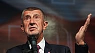 Chairman of opposition "ANO" (YES) movement Andrej Babis addresses the media during the parliamentary elections in Prague, Czech Republic, Saturday, Oct. 4, 2025. 