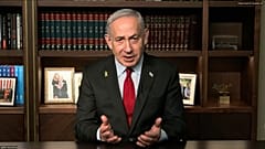 O primeiro-ministro israelita Benjamin Netanyahu fala com Sasha Vakulina da Euronews numa entrevista exclusiva, 5 de outubro de 2025
