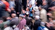 People of different faiths wear the Jewish kippah during a demonstration against antisemitism in Germany, 25 April, 2018