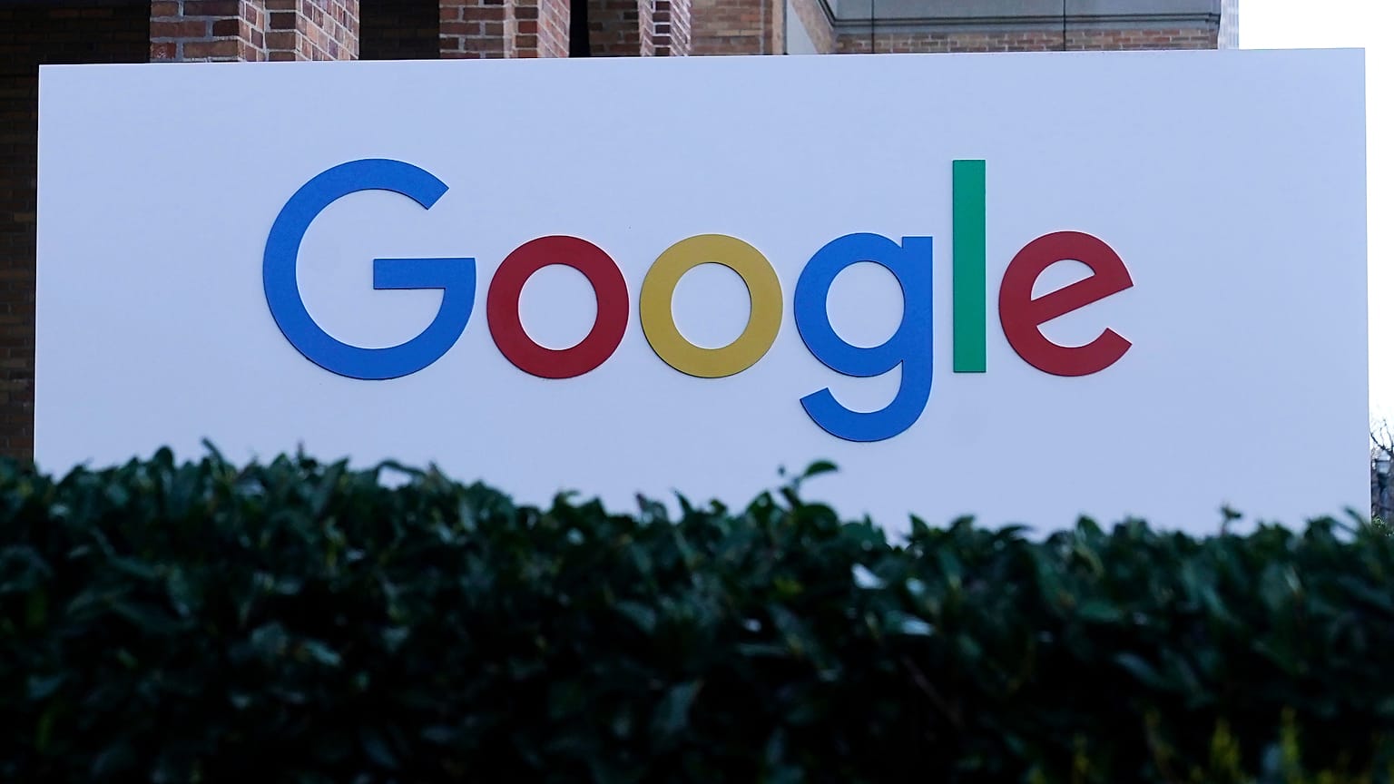 FILE. A Google sign is displayed at the company's office in San Francisco. 12 April 2023. 