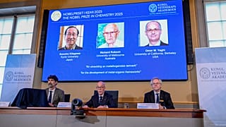 Los ponentes del Instituto Karolinksa anuncian los nuevos Nobel de Química en Estocolmo, Suecia, el, 8 de octubre de 2025