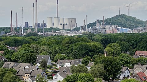 A Uniper coal-fired power plant and a BP chemical plant and refinery in Gelsenkirchen, Germany, Wednesday, May 21, 2025. Photo by Martin Meissner