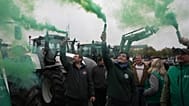 FILE: Farmers demonstrate outside the Chateau de Versailles to protest against the planned EU-Mercosur trade deal, 26 September 2025