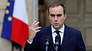 French outgoing Prime Minister Sebastien Lecornu makes a statement at the Hotel Matignon, the Prime Minister's residence, Wednesday, Oct. 8, 2025. 