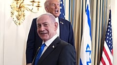 İsrail Başbakanı Binyamin Netanyahu, ABD Başkanı Donald Trump ile Beyaz Saray'da, 29 Eylül 2025