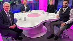 Andor László, Schenk Richárd, Halmai Katalin és a műsorvezető, Zsíros Sándor 