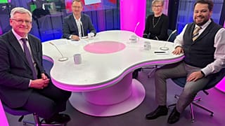 Andor László, Schenk Richárd, Halmai Katalin és a műsorvezető, Zsíros Sándor 