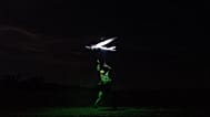 A Ukrainian serviceman launches a reconnaissance drone at the frontline in the Donetsk region, 6 September, 2025