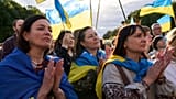 Демонстрация украинцев в Берлине в День независимости Украины