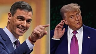 Pedro Sánchez spanyol miniszterelnök és Donald Trump amerikai elnök