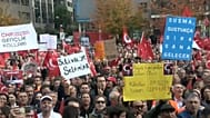 Brüksel'deki CHP mitinginden bir kare.