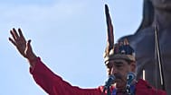 El presidente Nicolás Maduro habla durante el Día de la Resistencia Indígena en Caracas, el 12 de octubre de 2025.