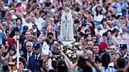 The statue of Our lady of Fatima is carried in procession