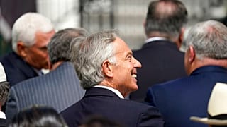 رئيس الوزراء البريطاني الأسبق توني بلير لدى وصوله إلى البيت الأبيض لحضور توقيع "اتفاقات أبراهام" عام 2020.