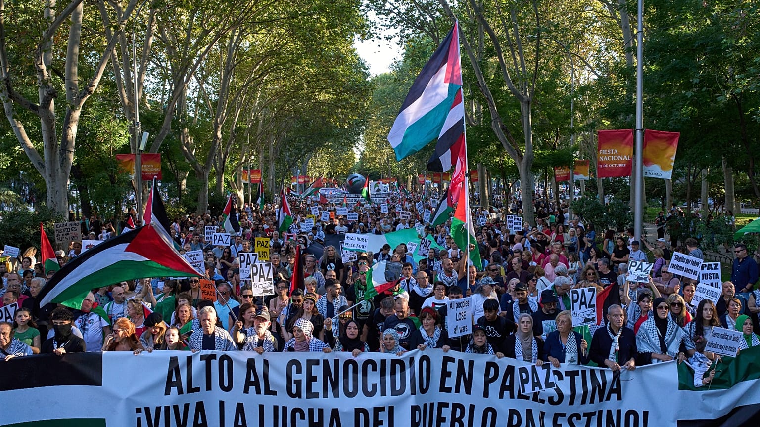 Imágenes de archivo de una protesta propalestina en España.