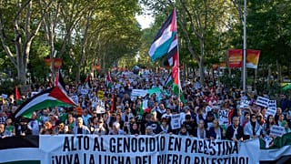 Imágenes de archivo de una protesta propalestina en España.
