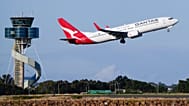 A Qantas Boeing 737 passenger plane takes off from Sydney Airport, Australia, Sept. 5, 2022