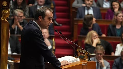 French Prime Minister Sébastien Lecornu delivers his policy speech at the National Assembly in Paris, 14 October, 2025 