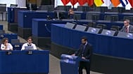 El eurodiputado Luis Pérez Fernández, durante una intervención en una sesión plenaria del Parlamento Europeo del 8 de octubre de 2025