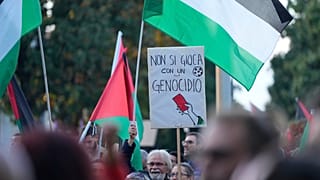 Manifestazioni a Udine contro la partita Italia-Israele, 14/10/2025