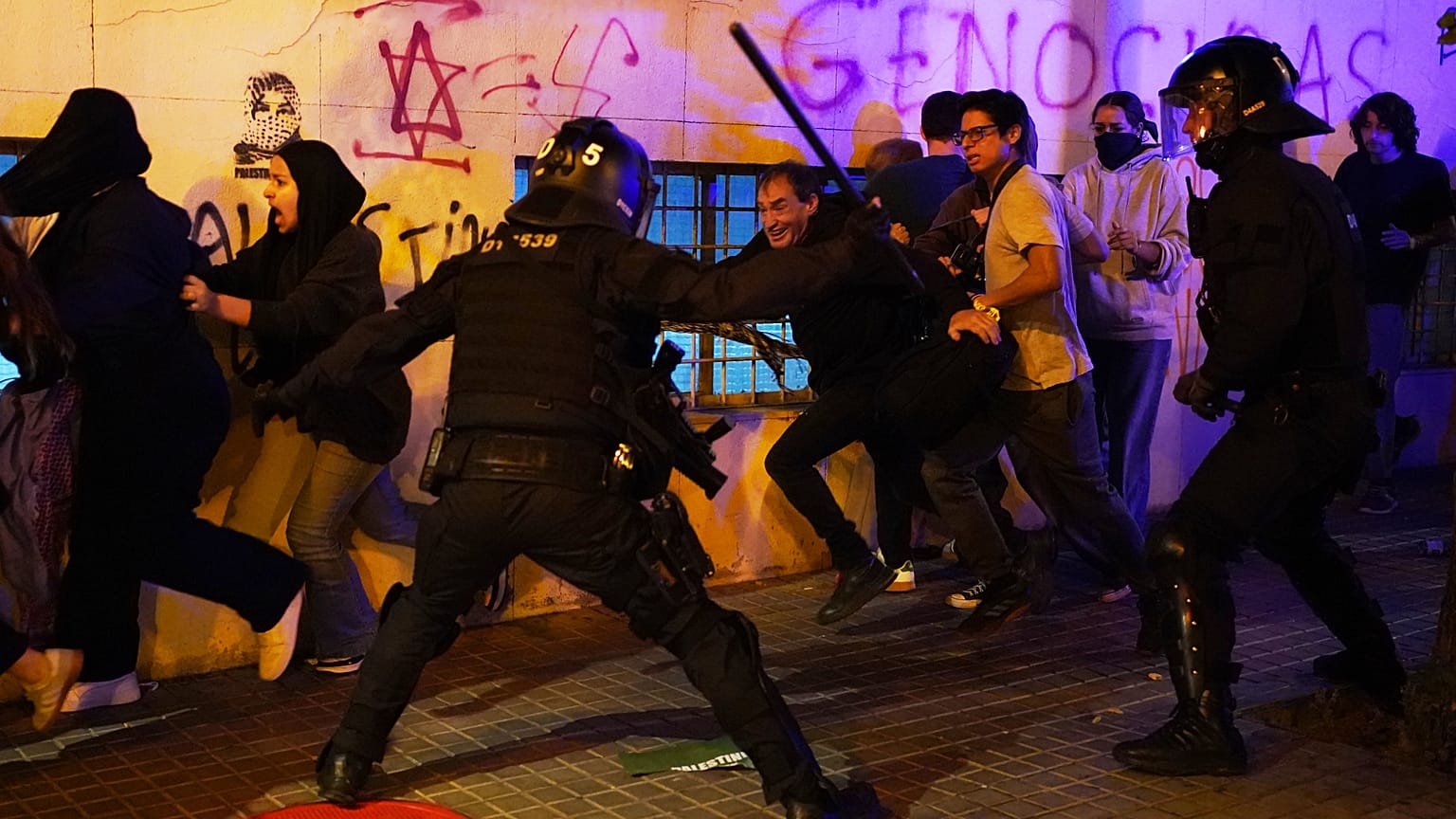 Vandalismo en la manifestación en Barcelona a favor del Estado Palestino, 15 de octubre de 2025
