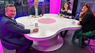 Ujhelyi István, Petri Bernadett, Pőcze Júlia a műsorvzeető, Zsíros Sándor társaságában 