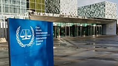 O exterior do Tribunal Penal Internacional em Haia, 12 de março de 2025