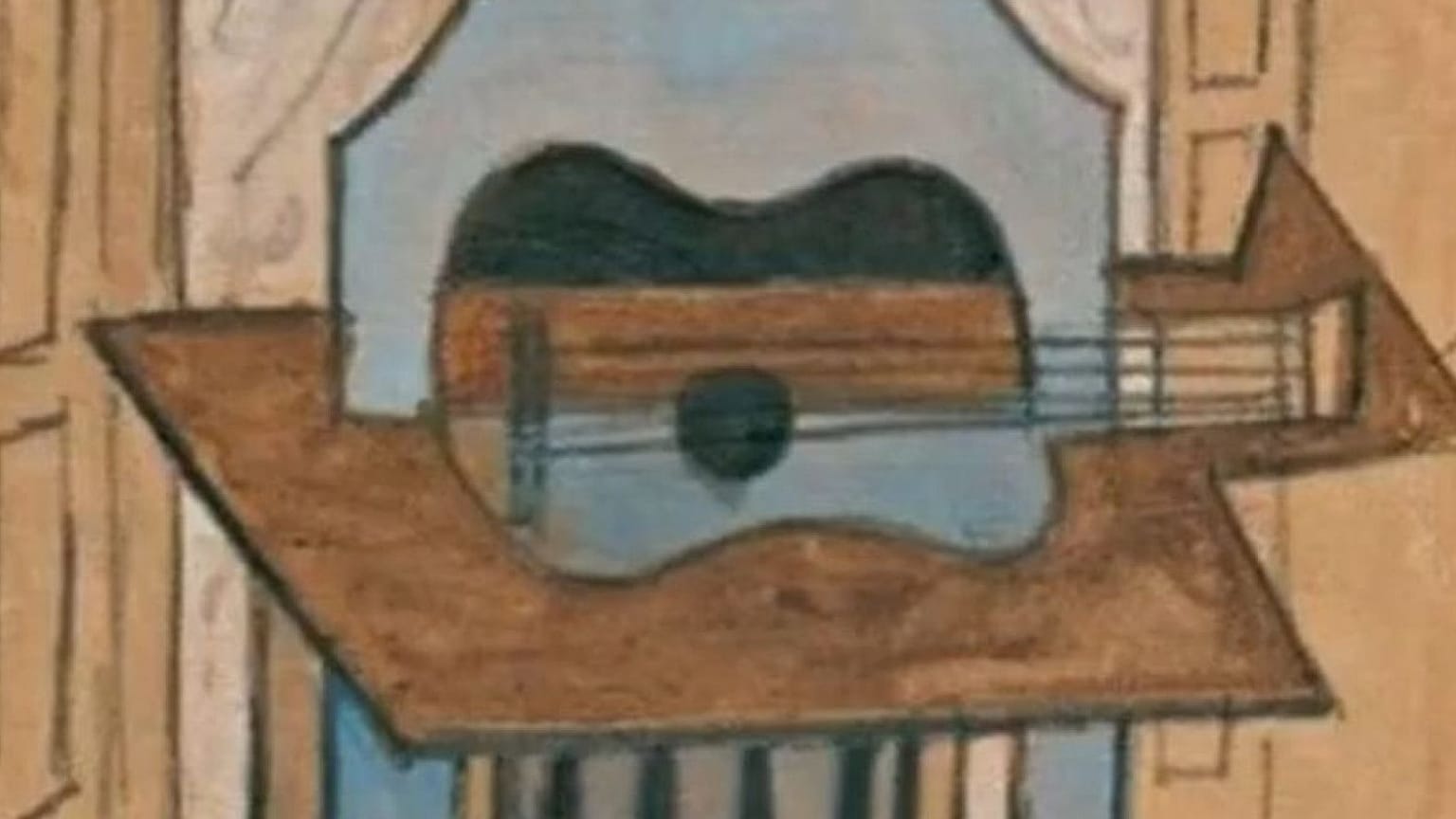 Natureza morta com guitarra", Pablo Picasso (1919)