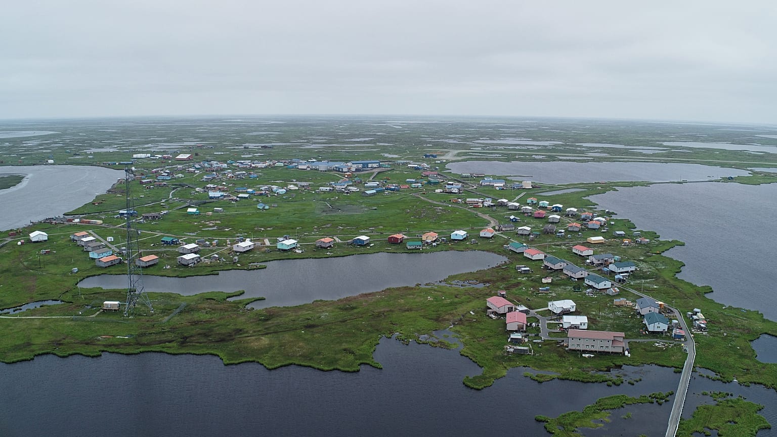 Das Dorf Kipnuk in Alaska vor den Überschwemmungen