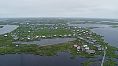 Das Dorf Kipnuk in Alaska vor den Überschwemmungen