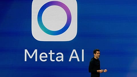Meta Chief Product Officer Chris Cox speaks at LlamaCon 2025, an AI developer conference, in California on April 29, 2025.
