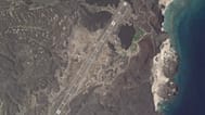 This satellite image from Planet Labs PBC shows an airstrip built on Zuqar Island, 19 October, 2025