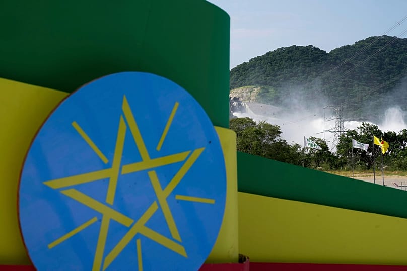 Vue du barrage de la Grande renaissance éthiopienne à Benishangul-Gumuz, le 9 septembre 2025.