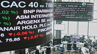 File - View of the market surveillance room of the Euronext France, in the business district of La Defense, outside Paris. 8 April 2025 